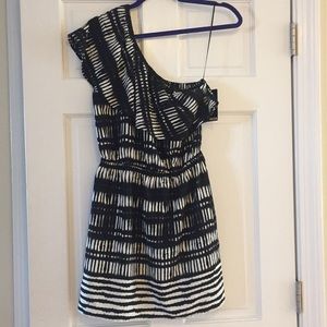 NWT Express one shoulder black dress